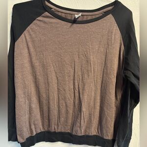 Women's Black and Brown Long Sleeve Tee